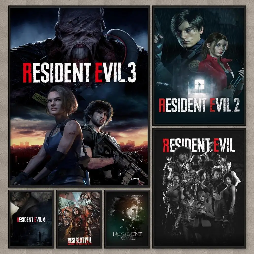 Game R-Resident Evil Poster HD Room Decor Home Decoration Interior Wall Art Printing Waterproof Garage Party BedRoom Gift