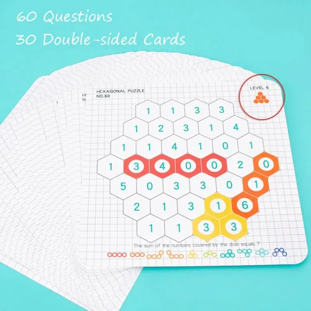 Rompecabezas de panal de abeja, juguetes educativos Montessori con forma Digital, juegos a juego, juguetes educativos de matemáticas coloridos