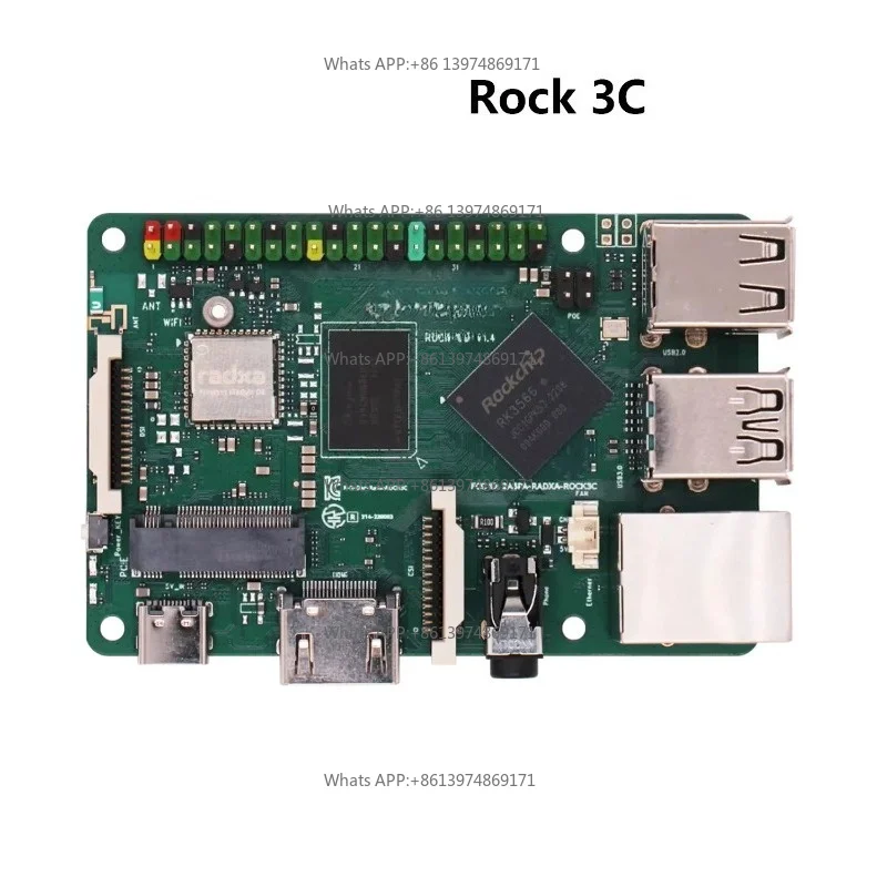 ROCK 3C RK3566 Radxa Development Board Quad-core CPU Single Board Computer Raspberry Pi Replacement for IoT Projects