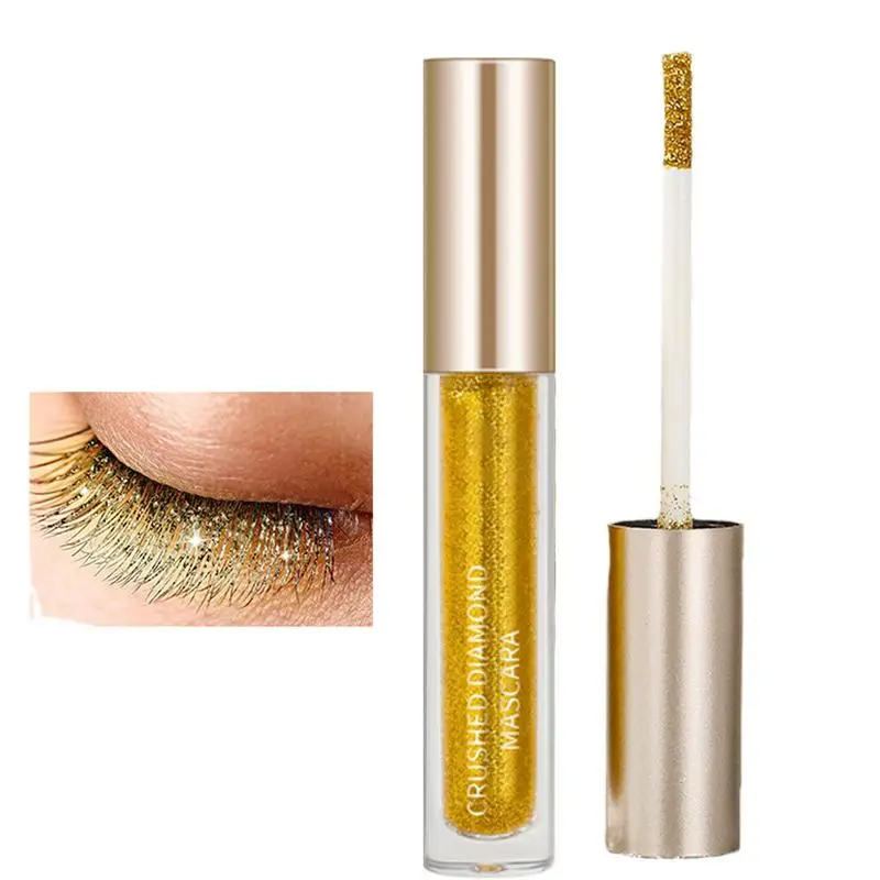 Sliver Gold Diamond Glitter Mascara, langlebig, schnell trocknend, Curling-Verlängerung, Wimpern, Mascara, Pailletten, Glitzer-Mascara, schimmernde Mascara