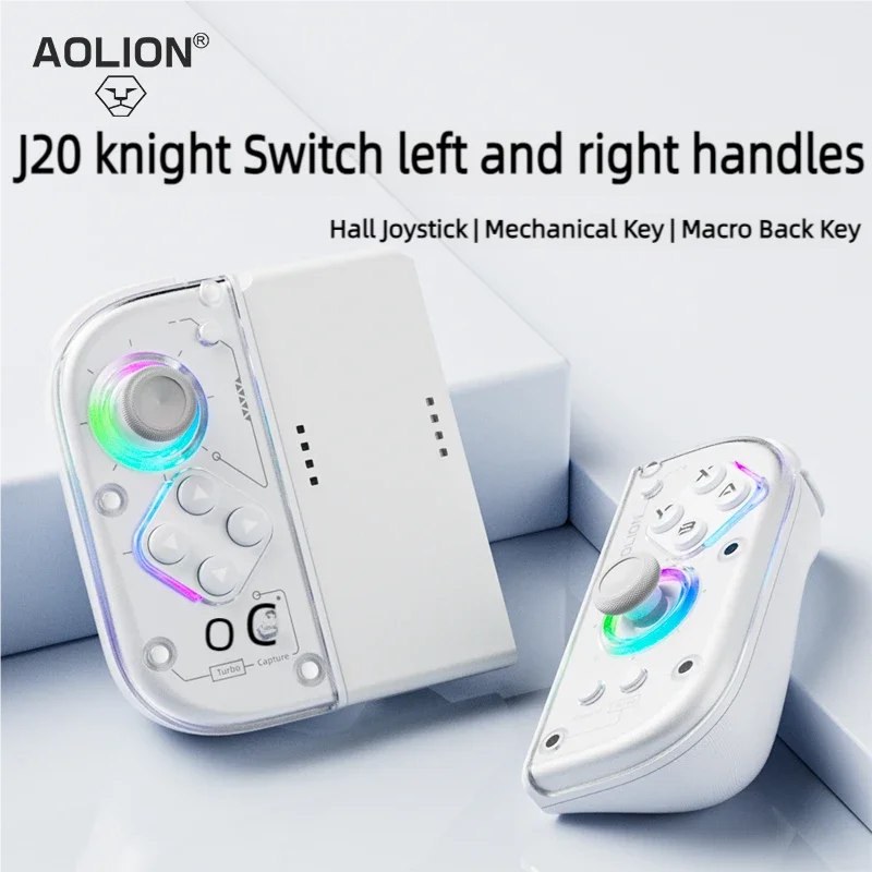 J20 Knight Wireless Gamepad with Left And Right Switch Hall Joystick Motion Sensing Custom For NS Joycon Game Accessories