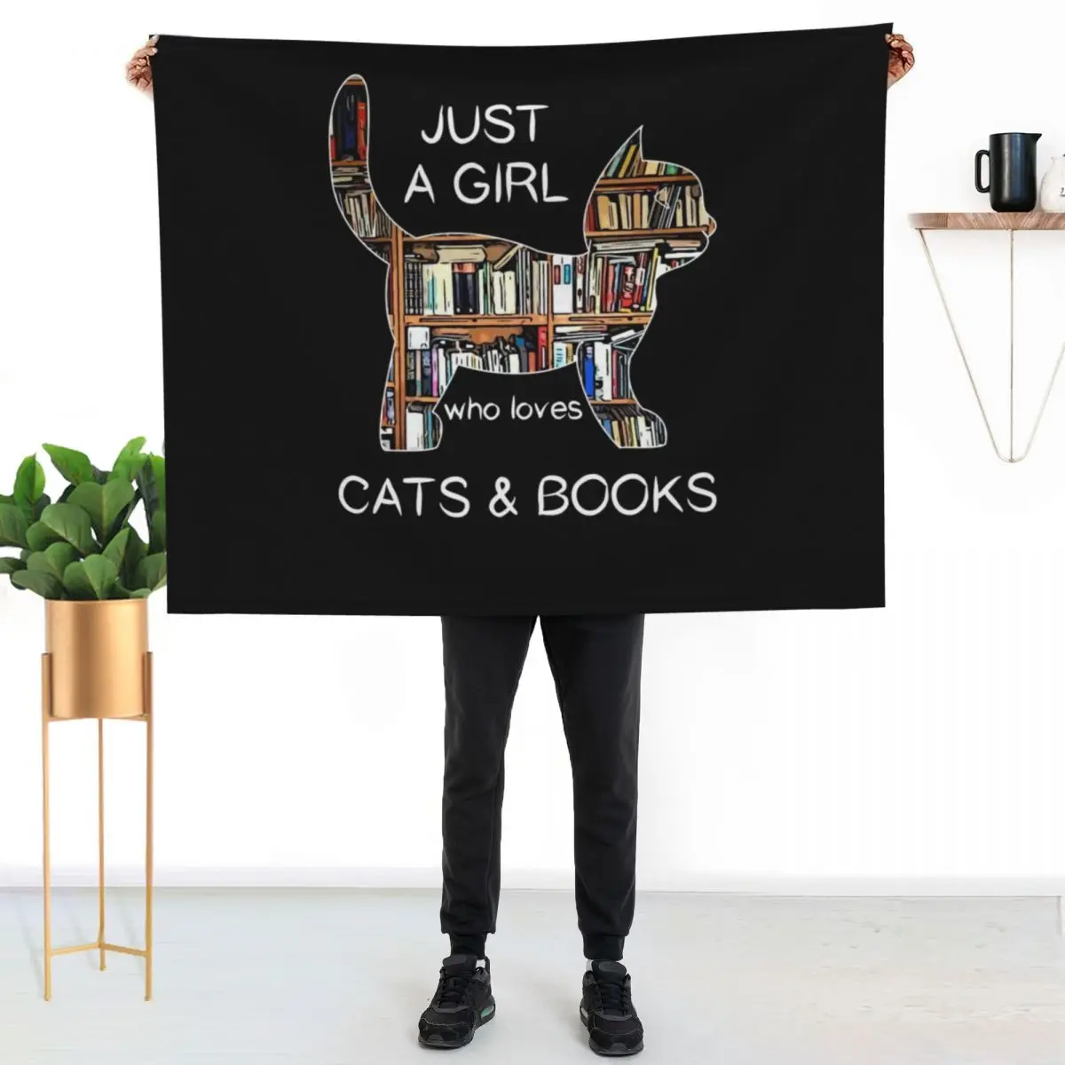 

Just a girl who loves cats and books Throw Blanket Thin Soft Blanket for Summer Night Sleeping