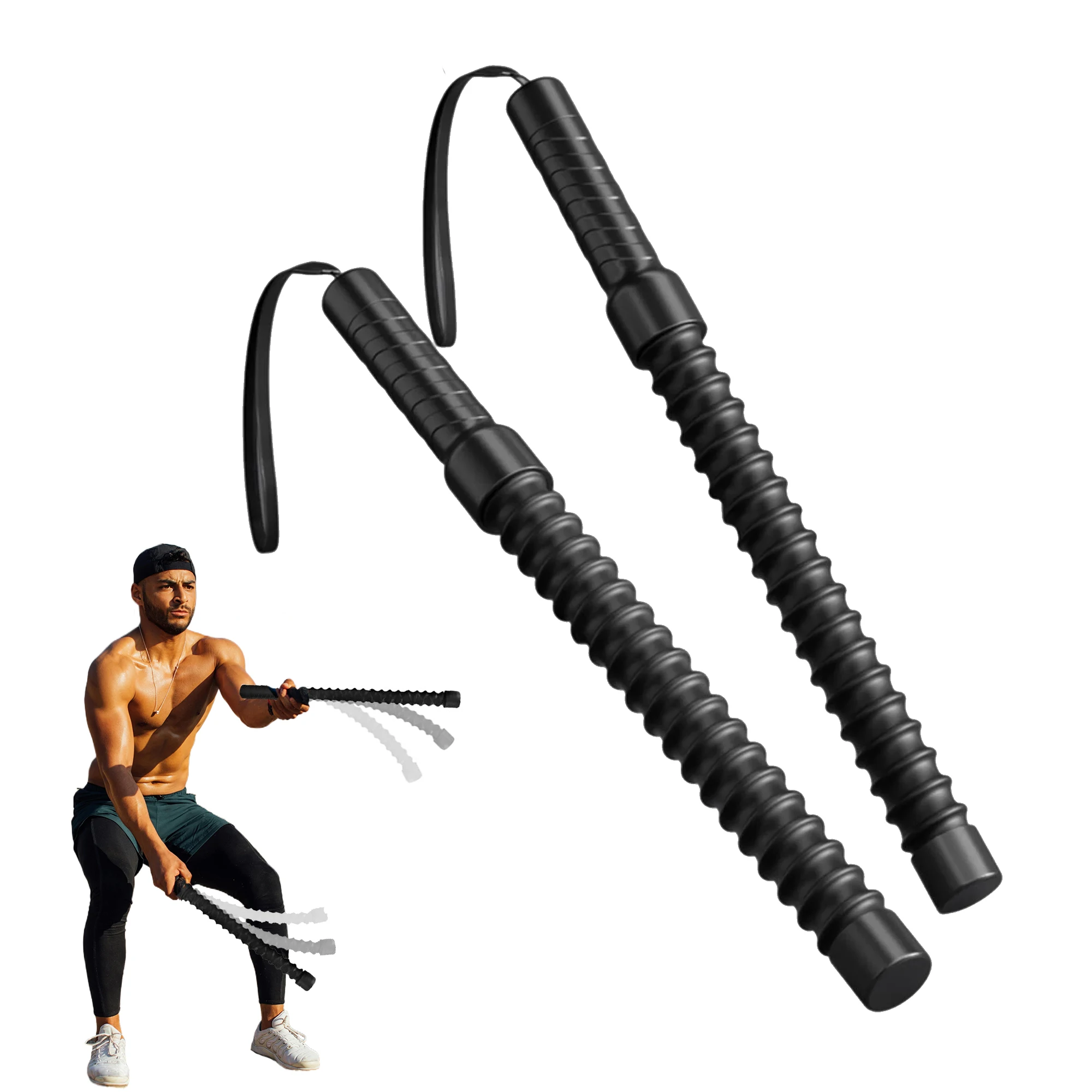 Cuerda de batalla sin cuerda para gimnasio en casa, entrenamiento HIIT, entrenamiento cardiovascular de bajo impacto