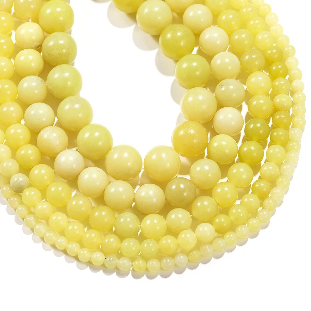 32Pcs Multi Specification Natural Shiny Lemon Jade Shiny Scattered Beads DIY Jewelry Accessories Semi-Finished Beads Wholesale image 5