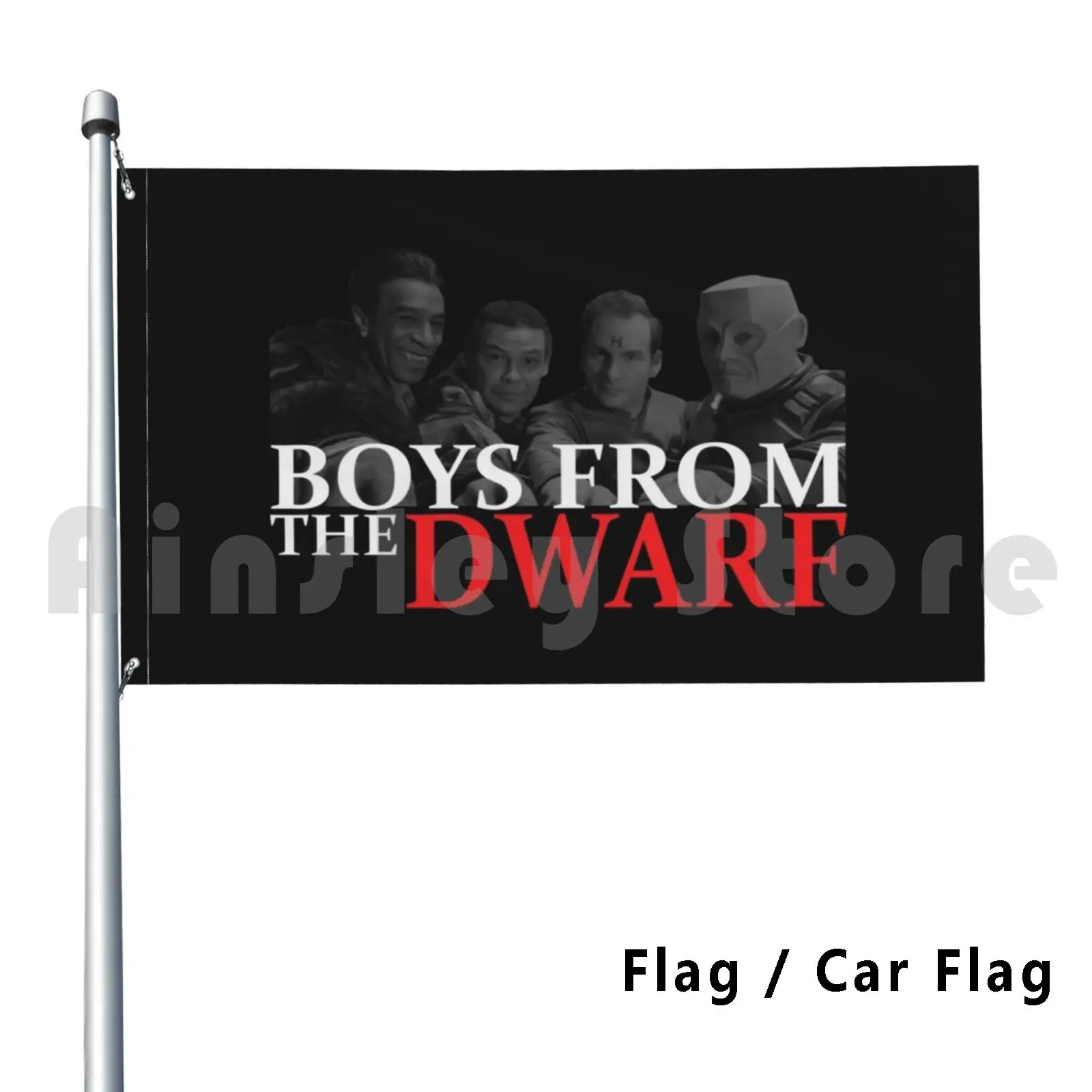 Bandera decorativa para exteriores para niños del enano, bandera para coche, enano rojo, Dave Lister, el gato, Kit Kat, Kryten Arnold J Rimmer