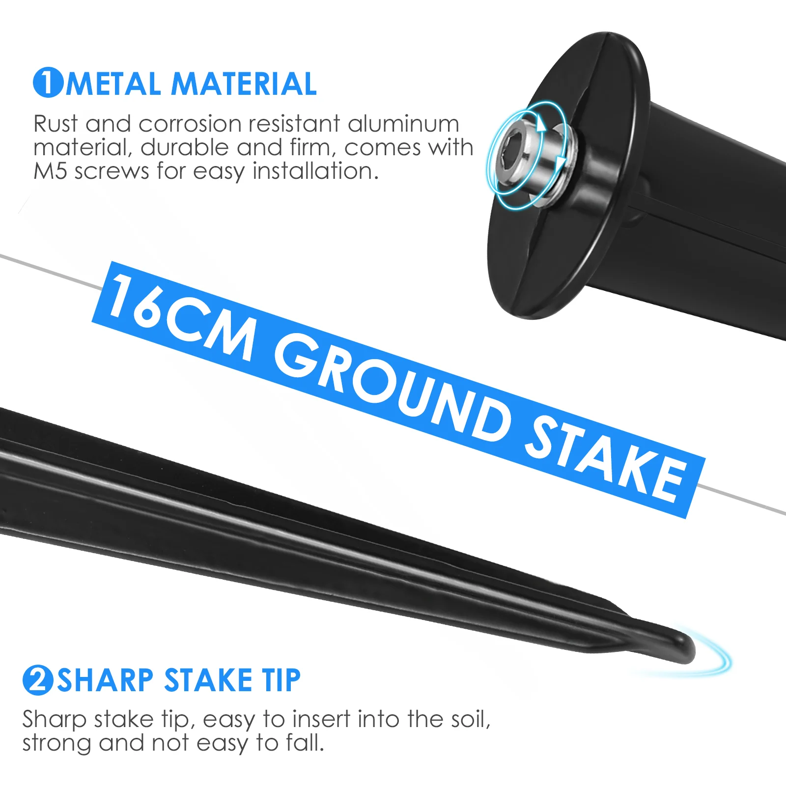 Ground Spike Outdoor Spotlight Accessory Lawn Lamp Plug Stake for Floodlight Stakes Dedicated