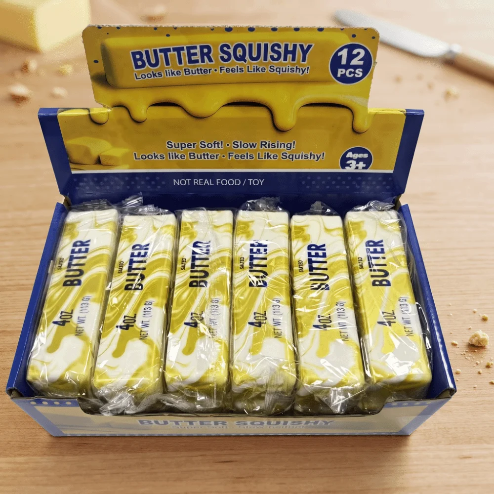 Slow Rebound Butter Stick Fidget Toy Stretchy Soft Butter Stick Squishy Toy Elastic Multicolor Cheese Stick Squishy Toy