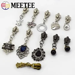 Meetee 5pcs 5# Zipper Sliders Head for Metal Nylon Zippers DIY Jackets Clothes Zip Pendant Repair Kit Garment Decor Accessories