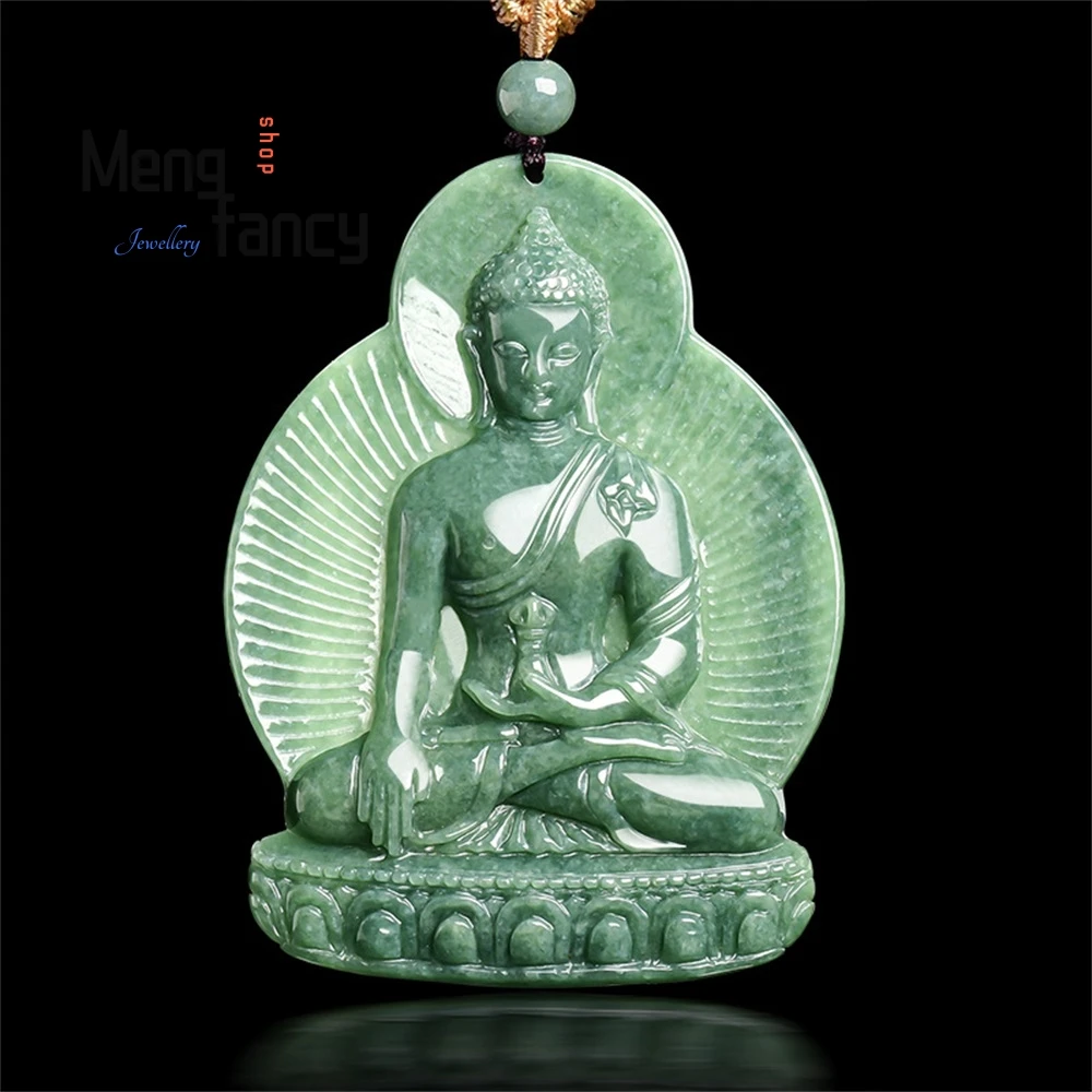 

Genuine Natural A-Grade Jade, Light Green Buddha Statue, Jade Pendant For Men And Women Fashion Exquisite Elegant Luxury Jewelry