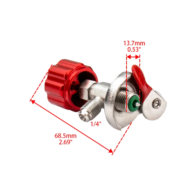Detalhe 1 de Válvula solenoide Universal A/C Refrigerant Can Tap Dispensing Valve for R134a R22 R404a R410a R600a - Air Conditioner Accessories Auto Car Tools Outras válvulas