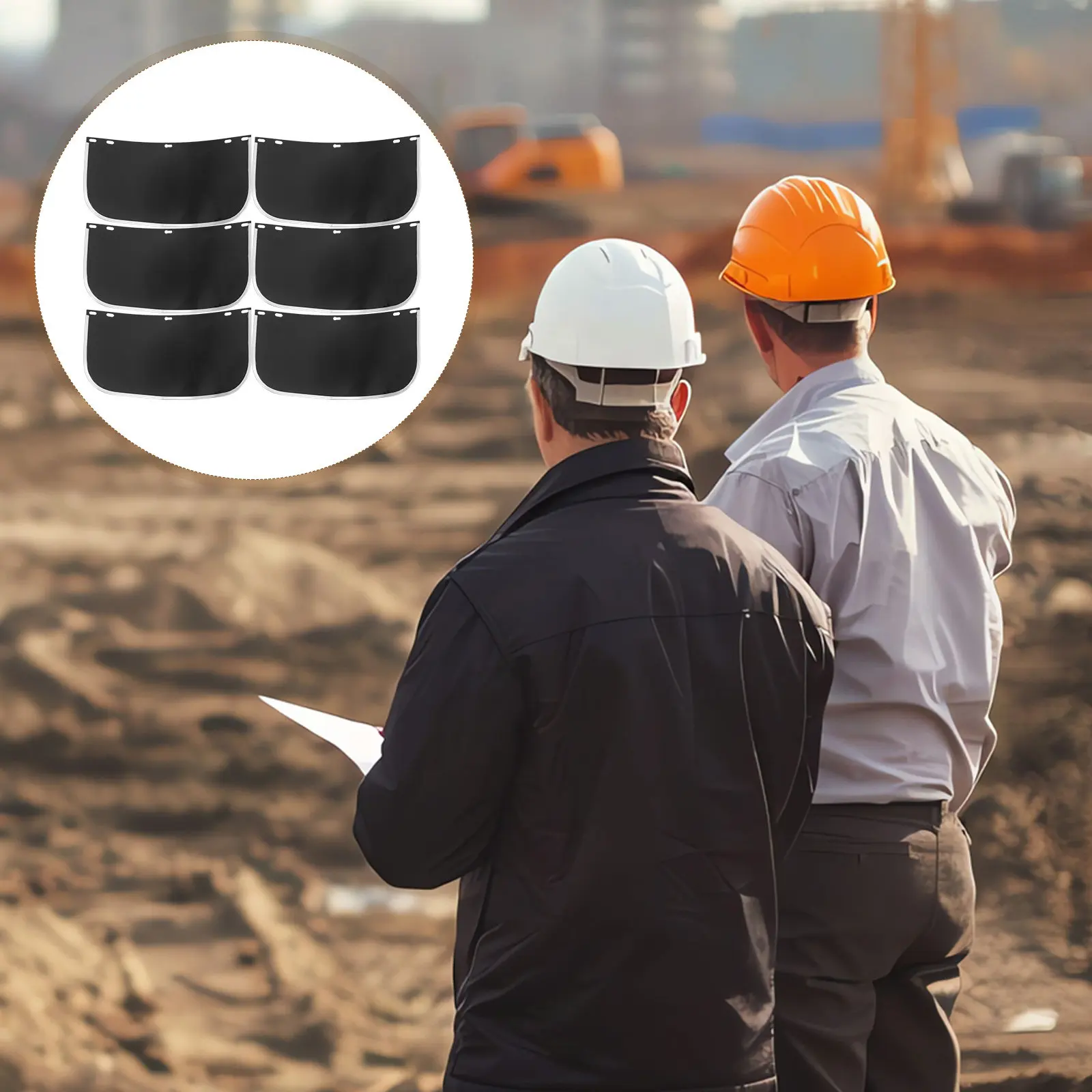 

6Pcs Welding Protective Face Mask Replacement Lens Clear Safety Shield Anti-Fog Impact Resistant Cover for Grinding