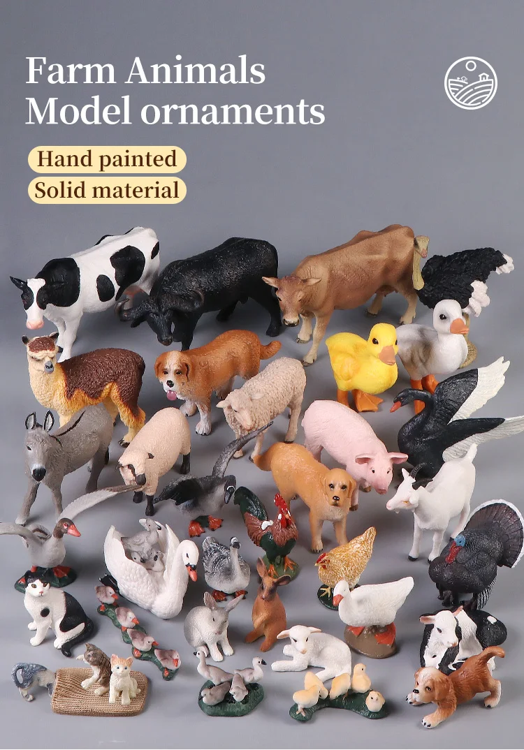 Wild- und Bauernhoftier-Gummifiguren-Set für Kinder Lehrreiche Plastik-Tierfiguren Heimdekoration Kindergeschenk – Detail 1