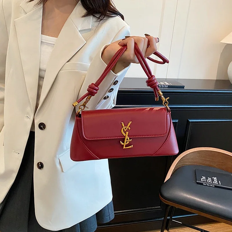 Роскошная женская кожаная сумка через плечо Элегантная модельерская большая сумка Классический стиль через плечо для повседневных прогулок