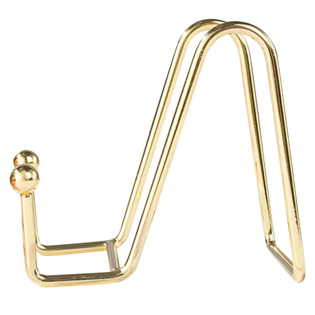 

Iron Display Small Photo Frame Shelf Desktop Book Rack Plate Holder Round Edge Triangular Design Stable Metal Storage Tool