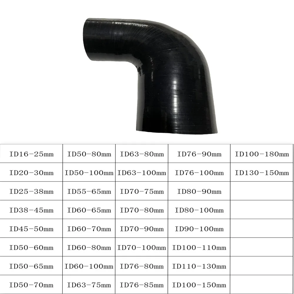 90 degree silicone tube with variable diameter, thickened, high-temperature and high-pressure resistant bend, silicone tube