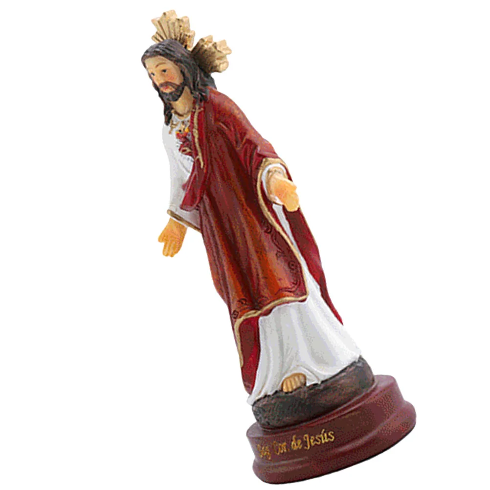 

Desktop Religious Jesus Statue Resin Church Decor Sacred Ornament High Quality Craftsmanship Realistic Design for Indoor Scene