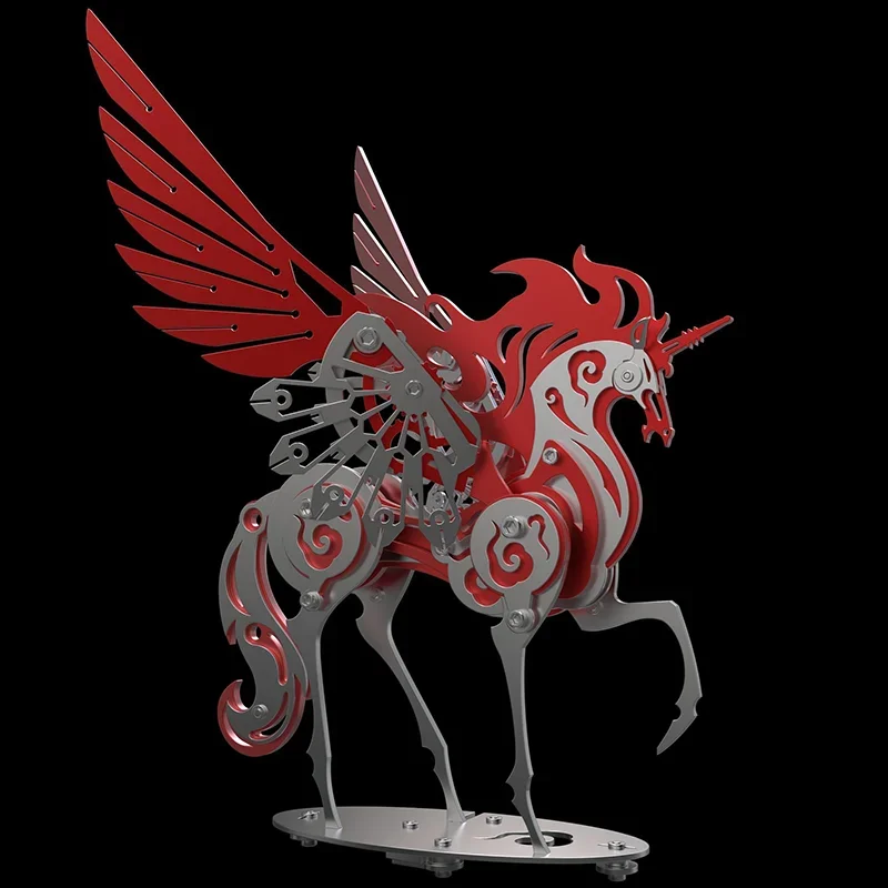 3D Metal Puzzle DIY Unicorn Winged Horse Stainless Steel Mechanical Fairy Beast Series Assembly Toy 3d Model Kits for Adults