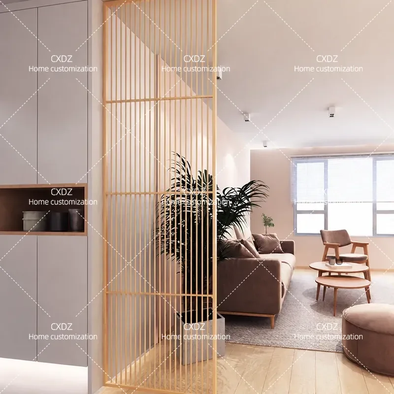 Custom Bamboo Screen Partition Modern Simple Living Room Entrance Divider for Hotel Store Wall Separation
