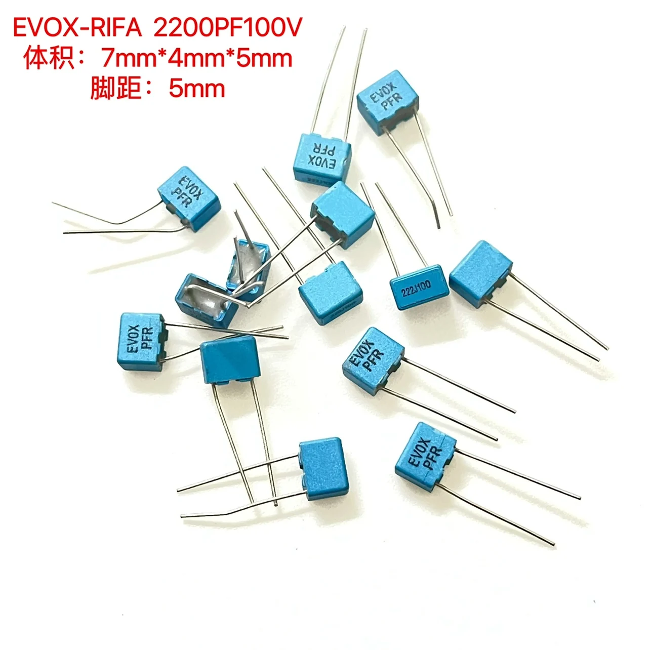 10-100PCS Brand new original EVOX-RIFA PFR 2200PF 100V high-fidelity coupled audio electrodeless film  7*4*5MM P5MMcapacitor