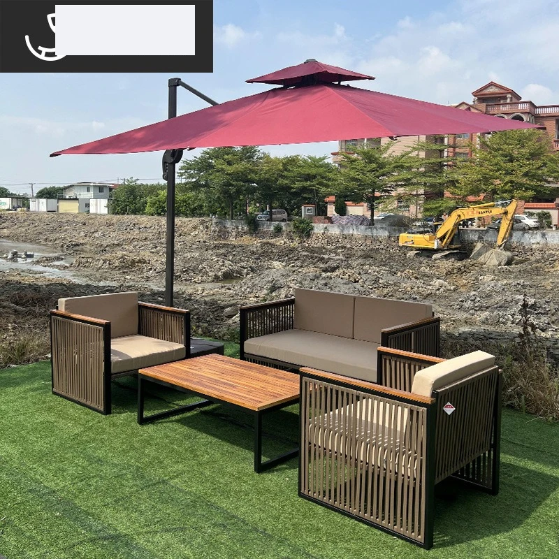 Outdoor B & B villa courtyard leisure rope sofa combination outdoor rooftop terrace woven waterproof single chair