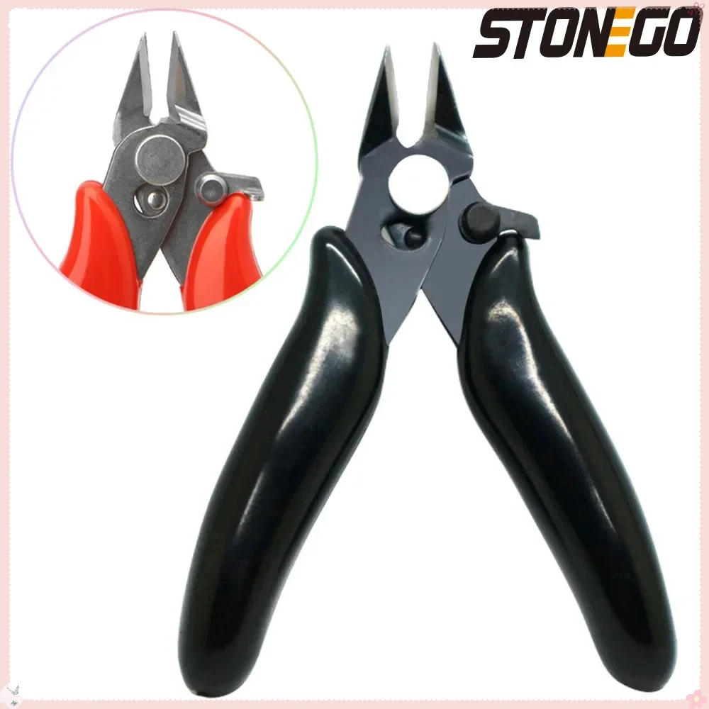 

STONEGO Diagonal Pliers Mini Wire Flush Cutter 3.5 Inch Rubber Handle Micro Cutting Pliers