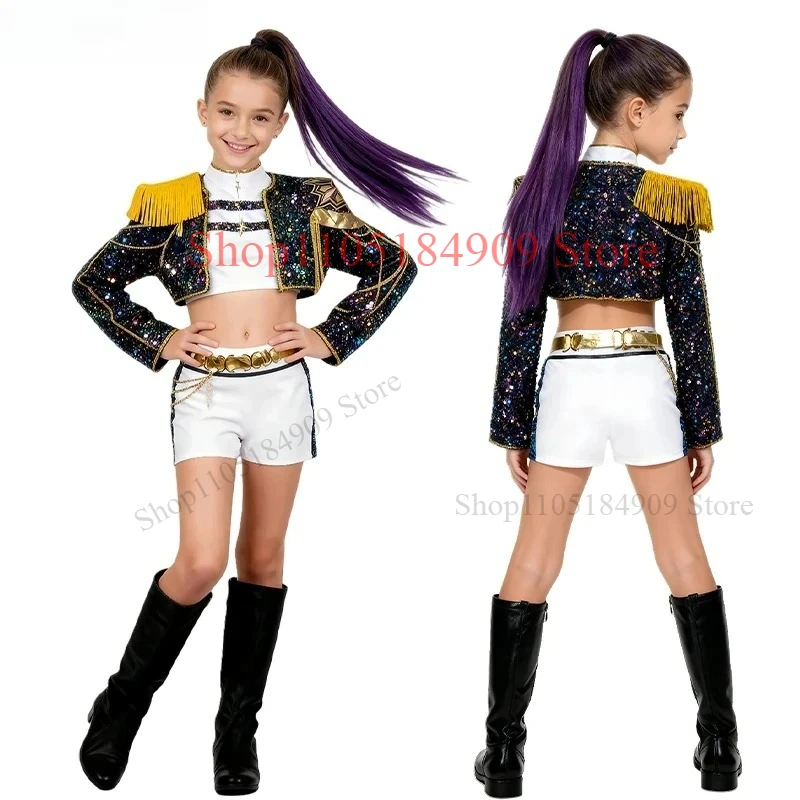 

2025 HOT Mira Zoey Rumi Popular Costumes Children's Girls Movie Role Prints Cosplay Costumes Carnival Party Costumes Huntrix Set