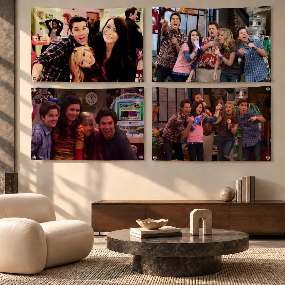 iCarly 2000s Teen Web Web Culture Flags Festive Decorative Banner for Camping, Family Parties & Garden Wall Decor, Great Gift