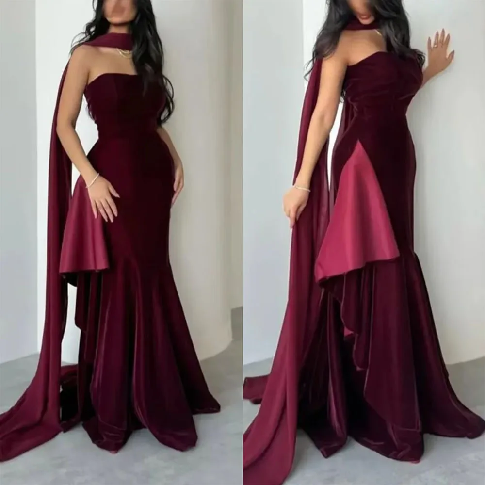 

High Quality Customized A-line Strapless Sleeveless Court Train Woman Платье Корейский Стиль Vestido De Festa De Casamento
