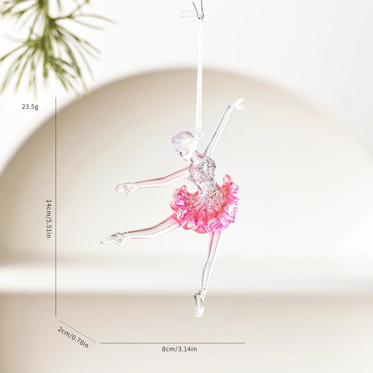 Crystal Clear Snowflake Christmas Tree Pendants Acrylic Elk Wreath Decorations For Holiday Party Transparent Hanging Ornament