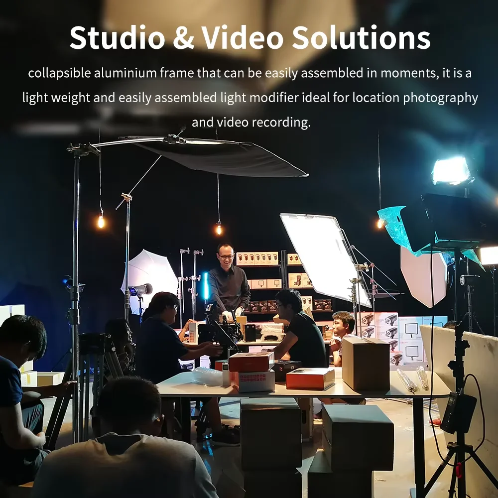 AMBITFUL 90x120cm Reflector Board Photography Studio Reflective Light Effect Kits Aluminum Alloy Frame 35in X 47in Sun Scrim