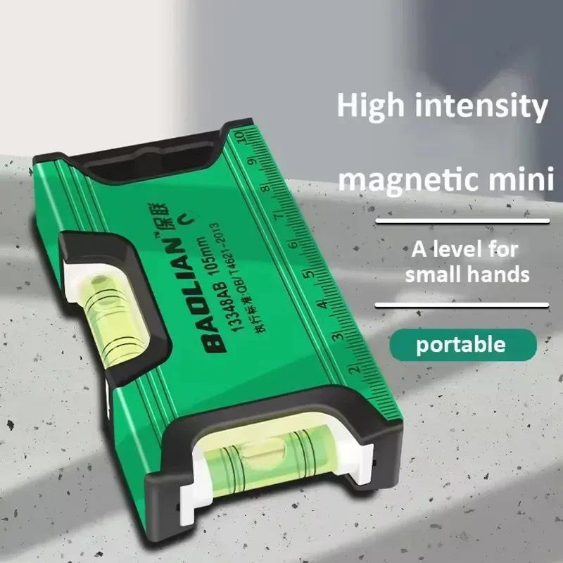 New High-precision Spirit Level Strong Magnetic Mini Multi-function Aluminum Alloy Ruler Spirit Level Decoration Special Tool image 3
