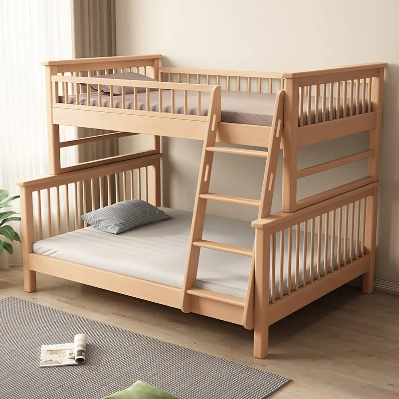 Solid wood child and mother bed Z simple 1.2 up and down bed children's room beech can be split 1.5 high and low double layer