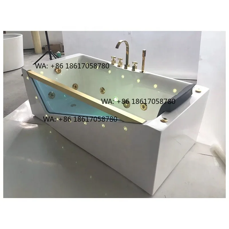 One Person Luxurious Freestanding Cheap Hot Bath Tub Air Bubble Massage Jet Whirlpool Bathtub