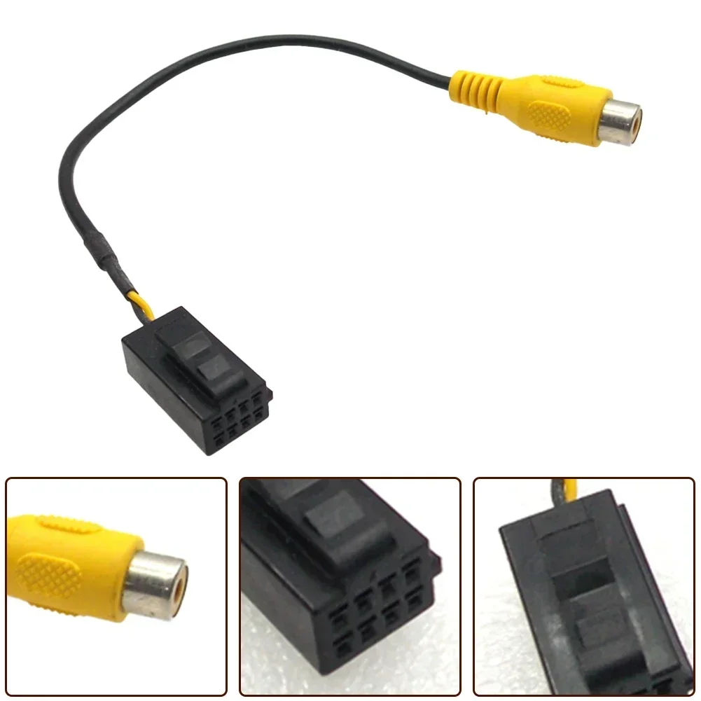 

Car Navigation Rear View Camera Video Cable Reversing Adapter For Caska 8 Pin ABS Black+yellow RCA Interface