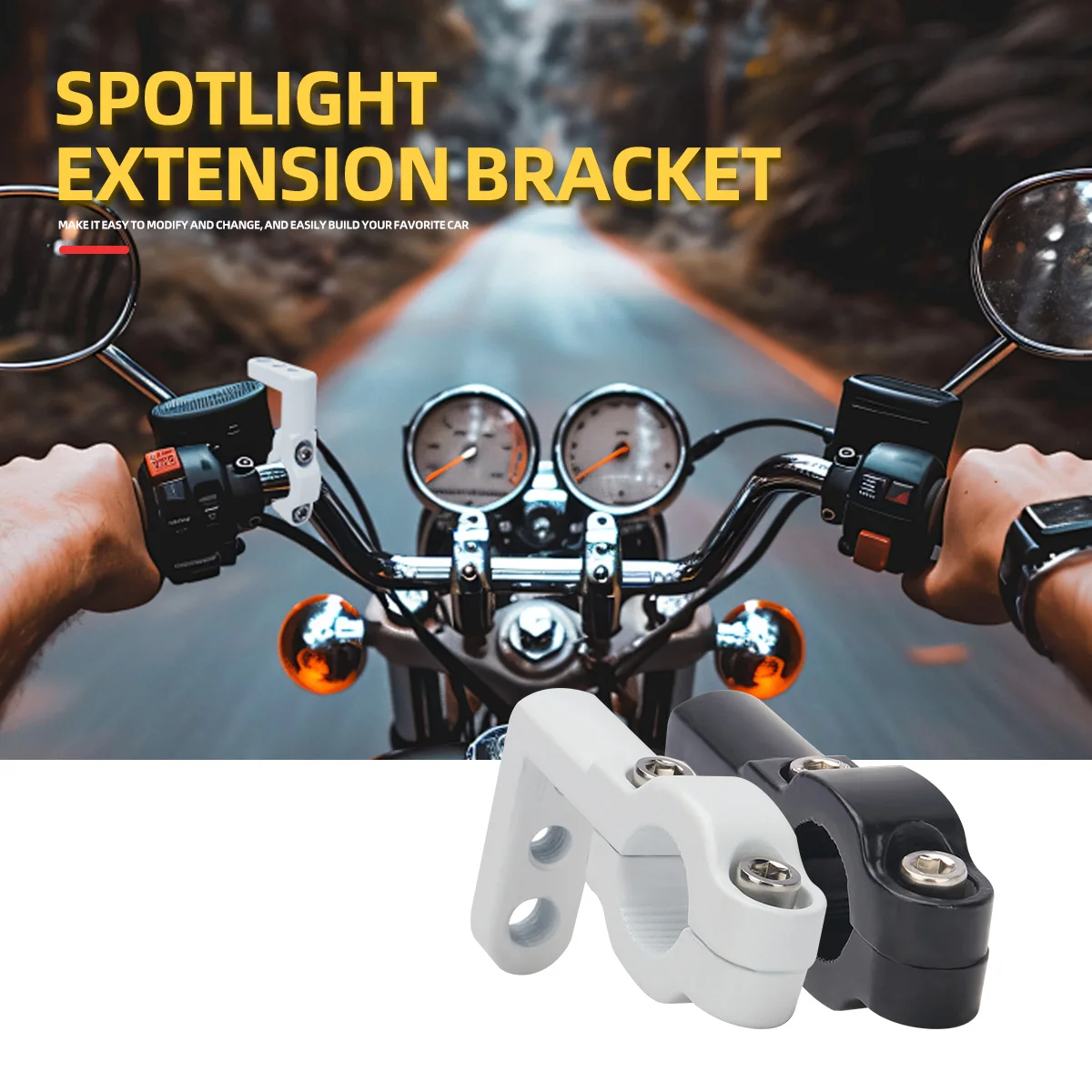 

1pc Motorcycle Multi-function Mount Bracket Motorcycle UTV Side mirror holder Extension Clamp Support Attachment Aluminum Alloy