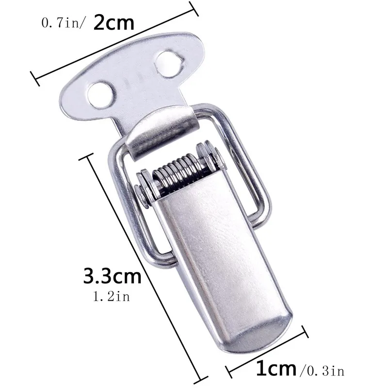 Stainless Steel Tension Lock Cap Lock Cabinet Boxes Spring Loaded Latch Catch Toggle Hasp Sliding Tool Part High Quality