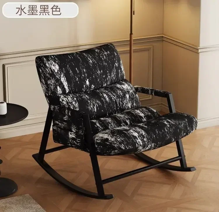New model Ink Rocking Chair Adult Reclining Chair Adult Sleeping Home Living Room Lazy Sofa Balcony Leisure Single Rocking Chair