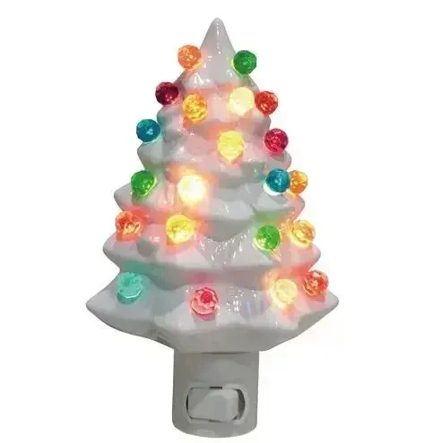 Christmas Tree Night Light Socket US Plug 7W LED For Children\'s Room Christmas Ornaments Decoration New Year Decorative Lamp