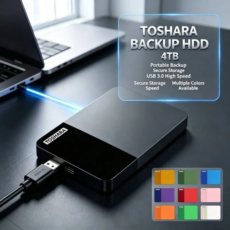 13 Color 4TB Portable External USB3.0 2.5 Inch Mobile Hard Disk High Speed Data Backup Storage Drive for Laptop Desktop Computer