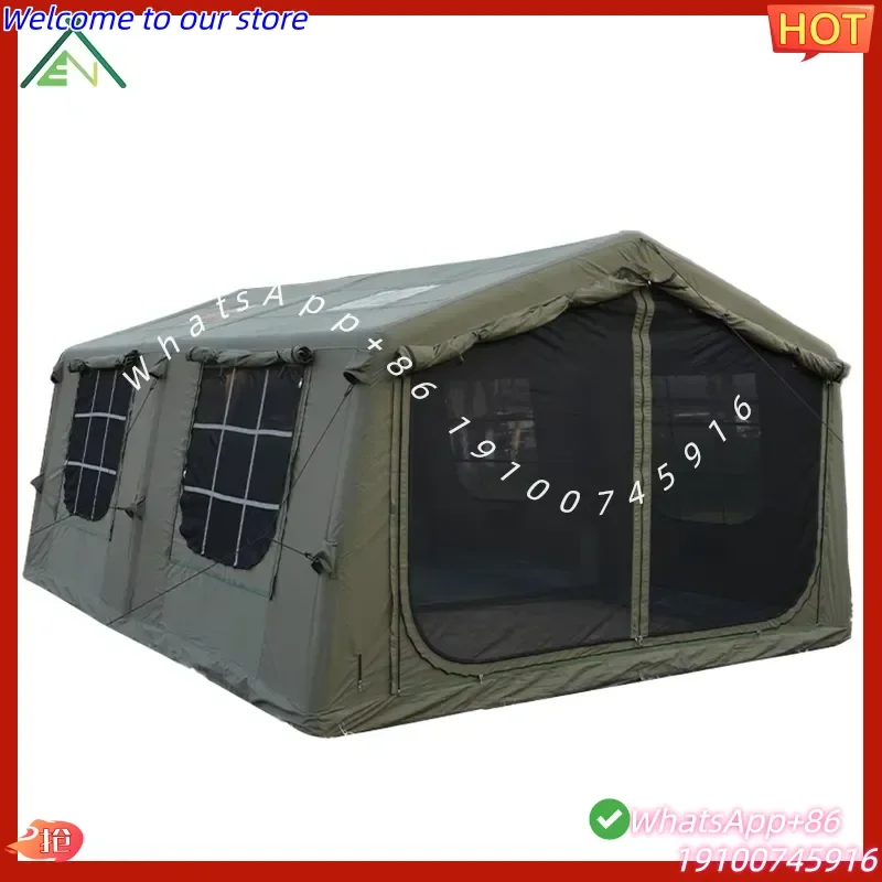 2026 Premium Cotton Canvas Inflatable Air Tent 17.28 5-6 Persons Glamping Four-season One Bedroom Living Room Quick