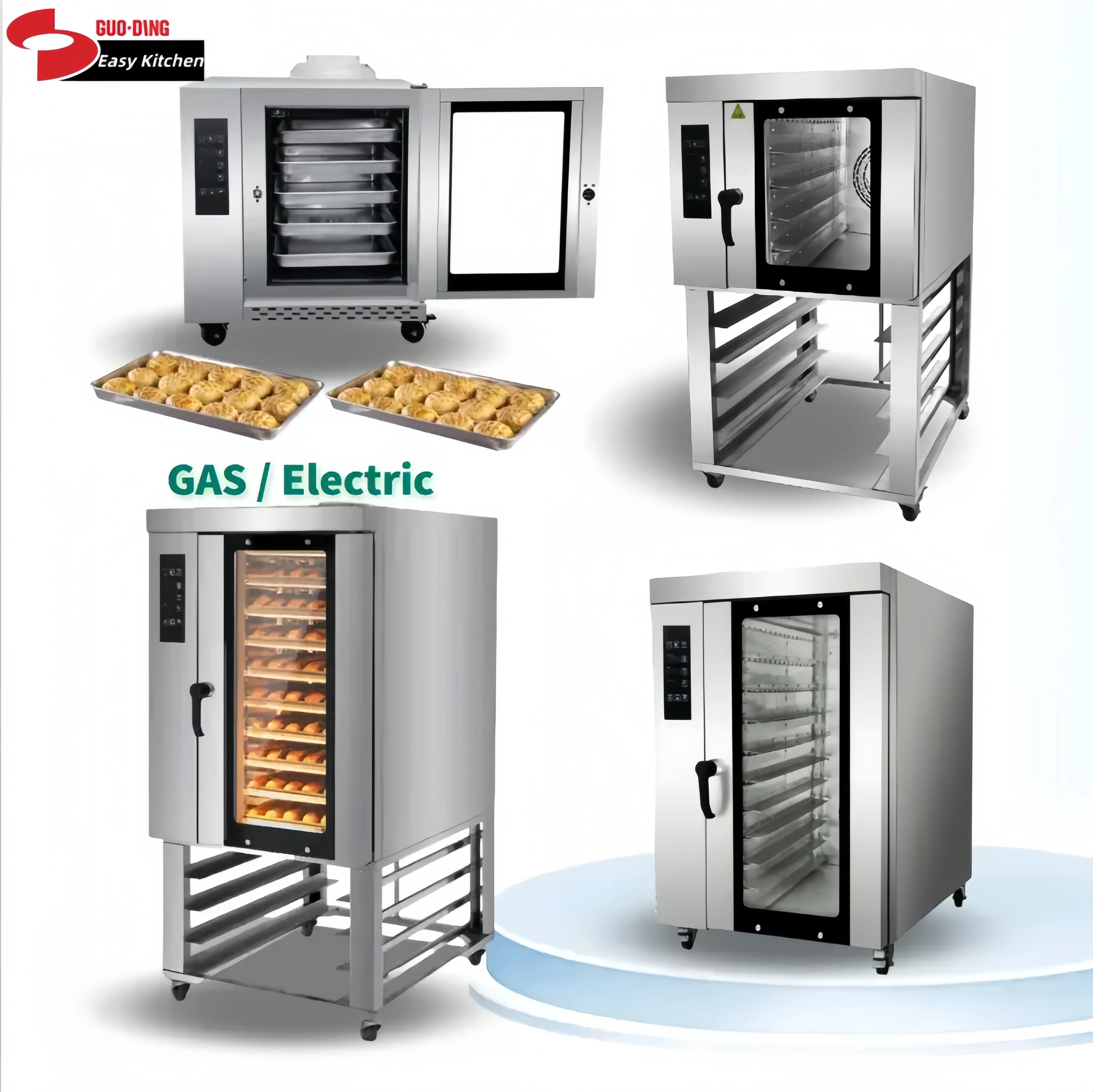 CE ETL Certified Electric Gaz Taiwan Countertop 5 10 12 Trays Hot air Convection Oven for Baking with Steam Function