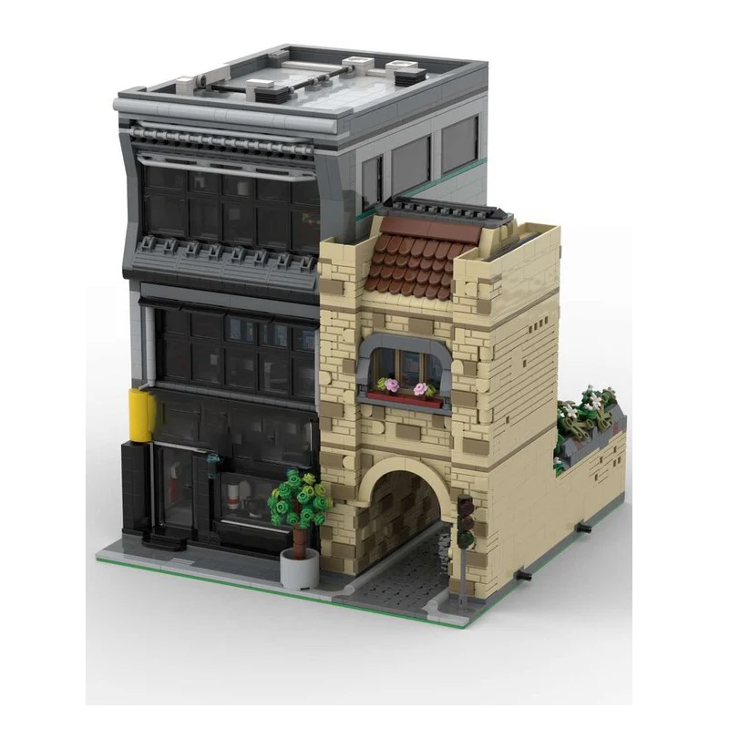 City Street View Model MOC Building Bricks Photo Store And Startup Modular Technology Gifts Holiday Assemble Children Toys Suit