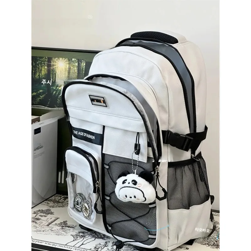 Retro Japanese Sle Large Capaci Double oulder Bapa for Middle And High School Students Men And Women Youth Casual W...