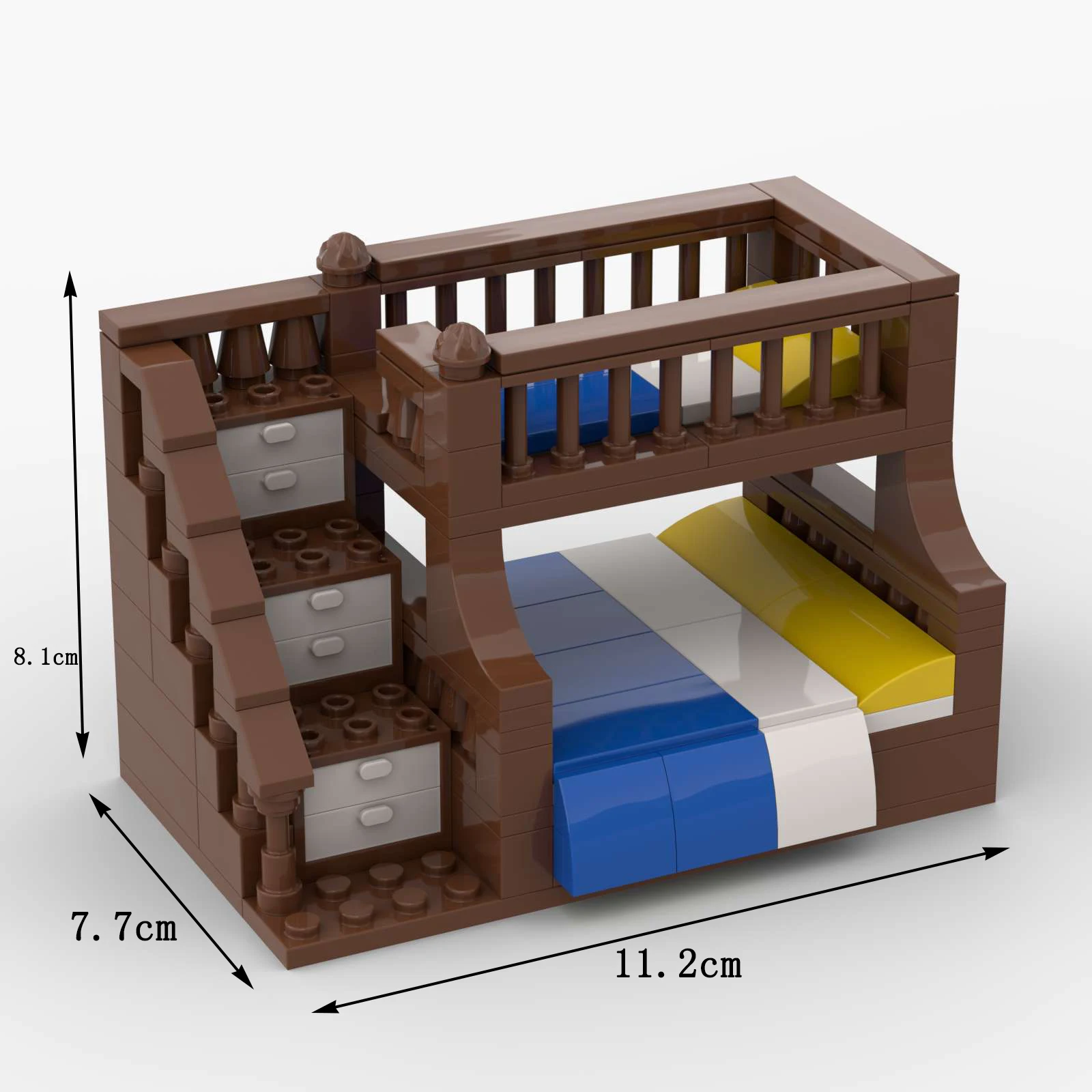 DIY MOC Building Block Models Bunk Beds Single Beds Mother Child Beds Mini Computer Desks Furniture Combination Ornaments