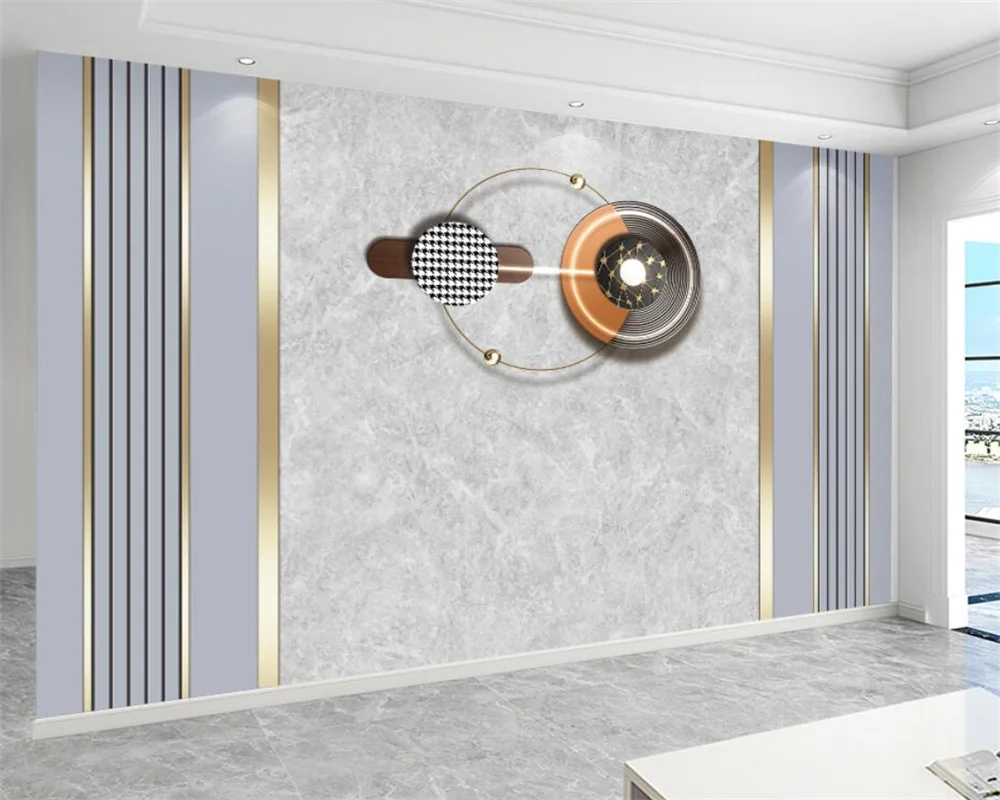 beibehang Custom 2023 Modern New Bedroom Marble Living Room TV Background Style papier peint Wallpaper