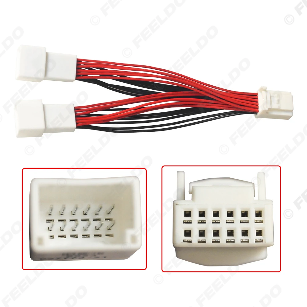 Car Audio Radio Harness Cable Splitter 1 to 2 Cable For Toyota Lexus Aux In Interface Adapter