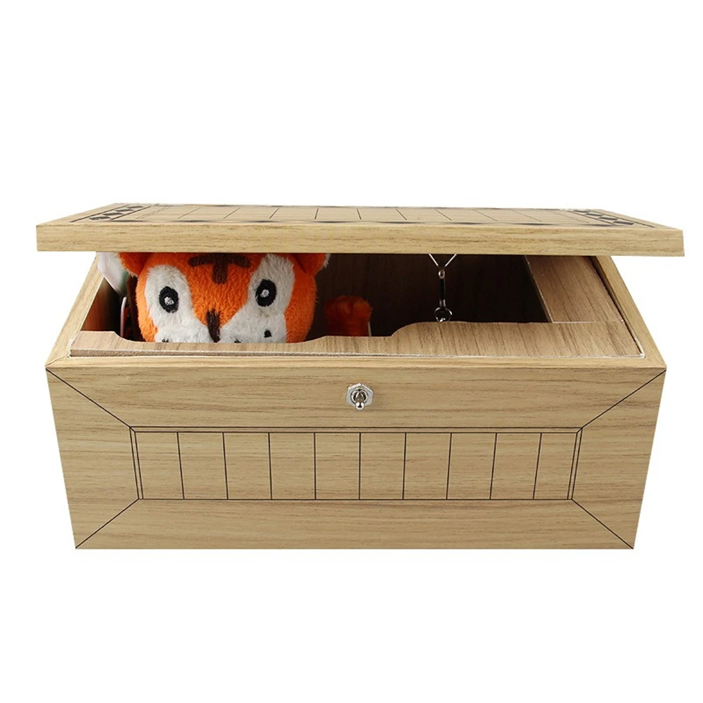 

Wooden Boring Box Little Tiger, Don't Touch Useless Box, No Sound, Creative Fun Trick Toy, 3 Pcs AA Batteries not Included