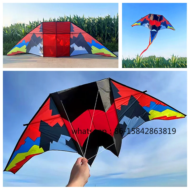 Large Adult Glider Kite with Wooden Reel, Outdoor Professional Flying Kite with String Line