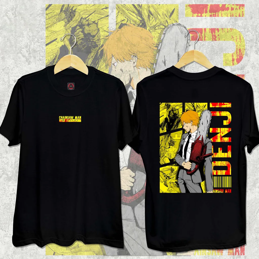 Chainsaw Man Anime Printing Oversized Cotton T-shirt Men and Women Comfortable Fashion Street Y2K  Summer Absorb Sweat T-shirt