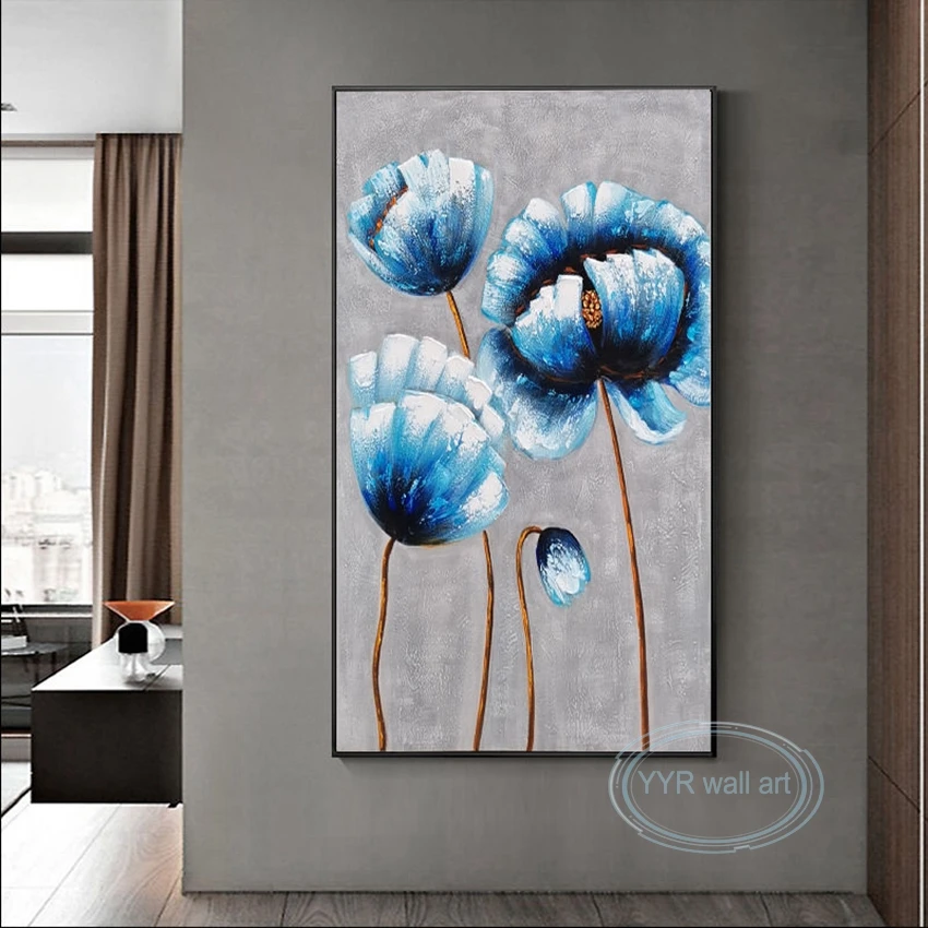 

High Quality 100%Handmade Oil Painting Nordic Porch Wall Decor Poster Abstract Flower Art Canvas Picture Home Hotel Custom Mural